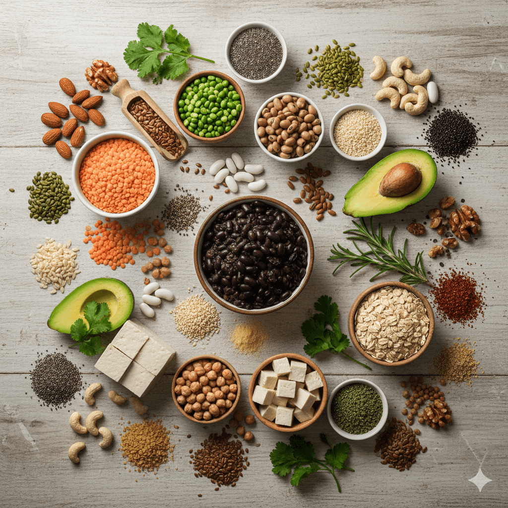 Illustration of plant proteins